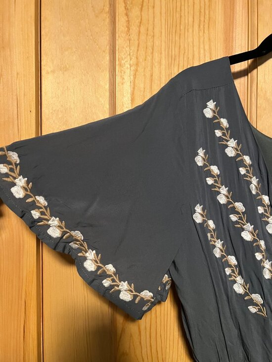 Embroidered Wrap Dress in Jade from Piper & Scoot - Picture 3 of 6